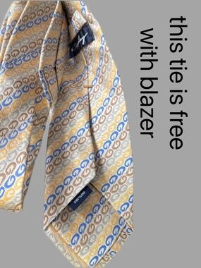 Coppely Gold & Blue Patterned Men's Tie